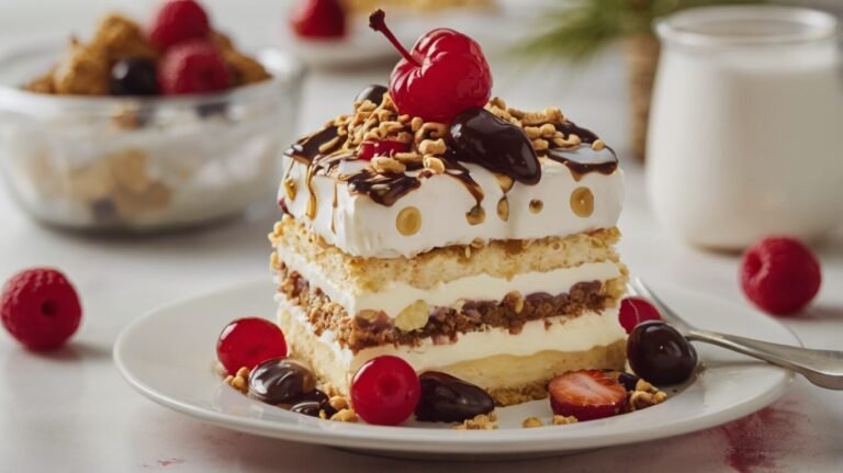 No-Bake Banana Split Cake Recipe