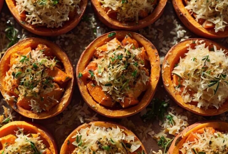 Roasted Sweet Potatoes with Garlic and Parmesan Recipe
