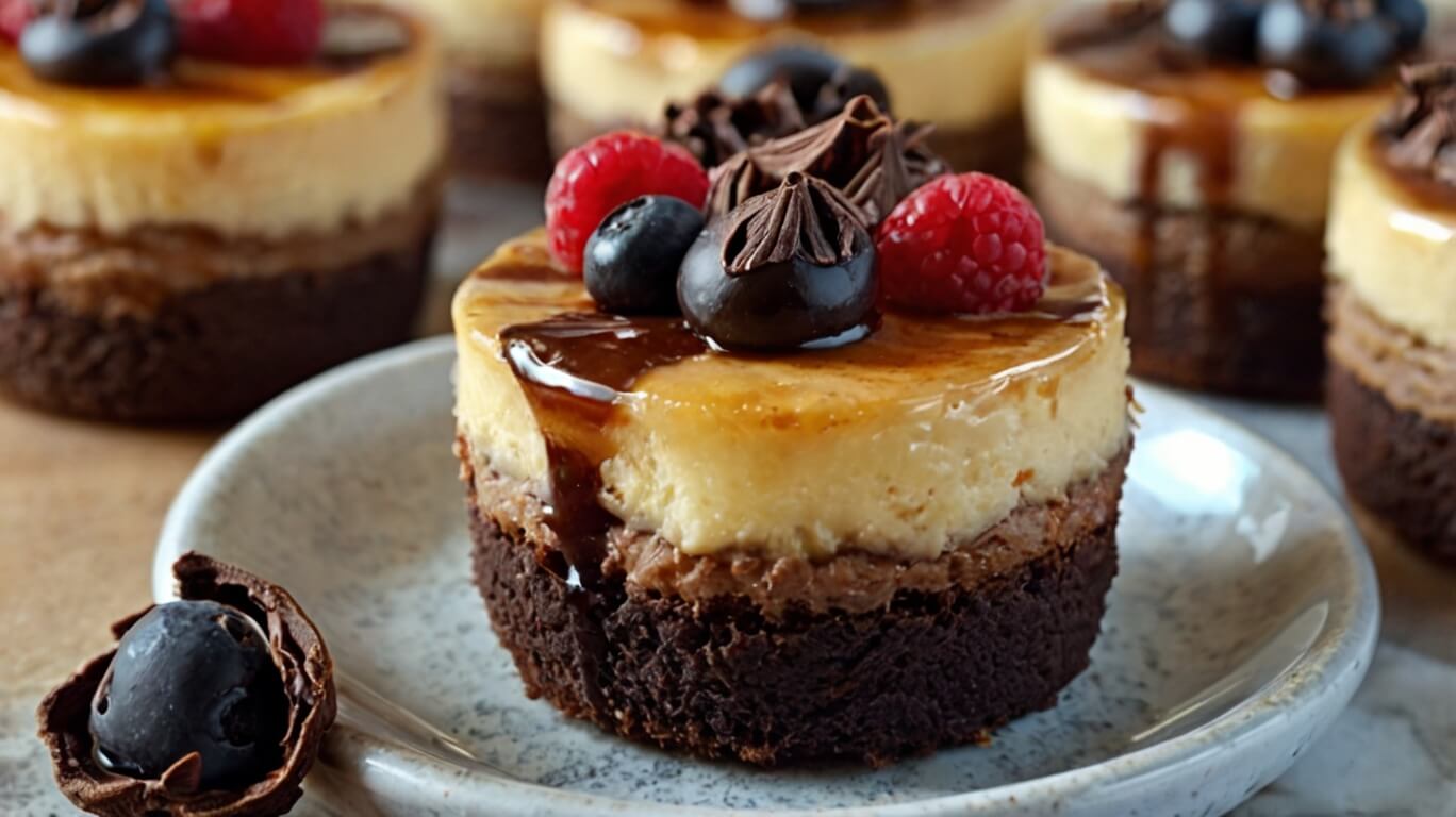Brownie Bottom Mini Cheesecakes Recipe