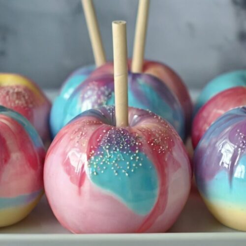 Cotton Candy Swirl Candy Apples Recipe