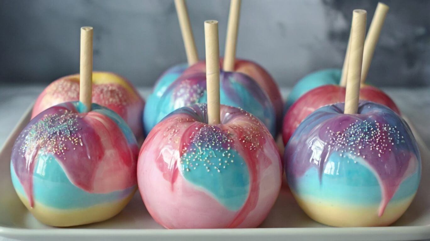 Cotton Candy Swirl Candy Apples Recipe