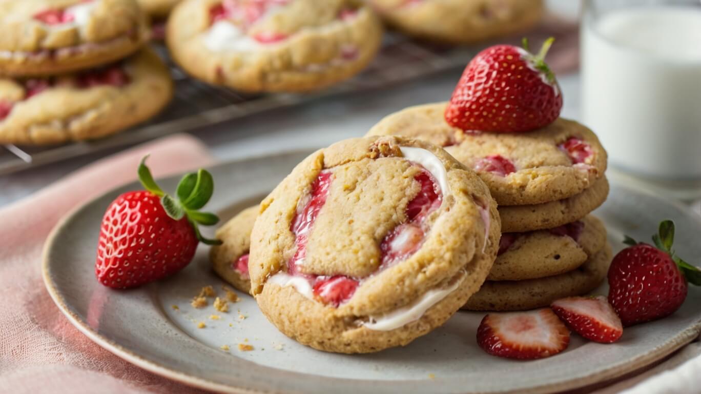 Strawberry Cheesecake Stuffed Cookies Recipe