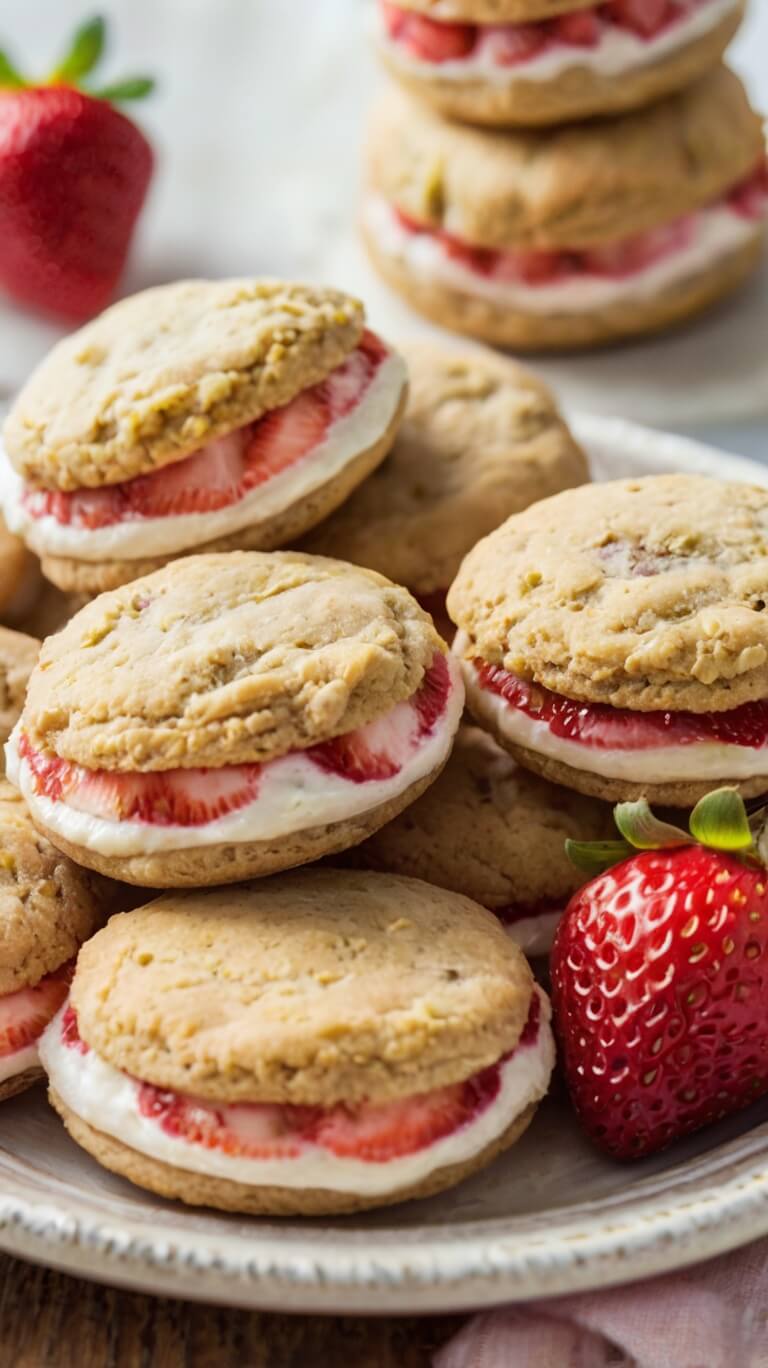 Strawberry Cheesecake Stuffed Cookies