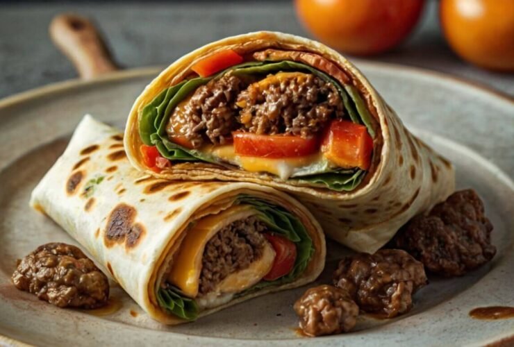 Air Fryer Cheeseburger Wraps Recipe
