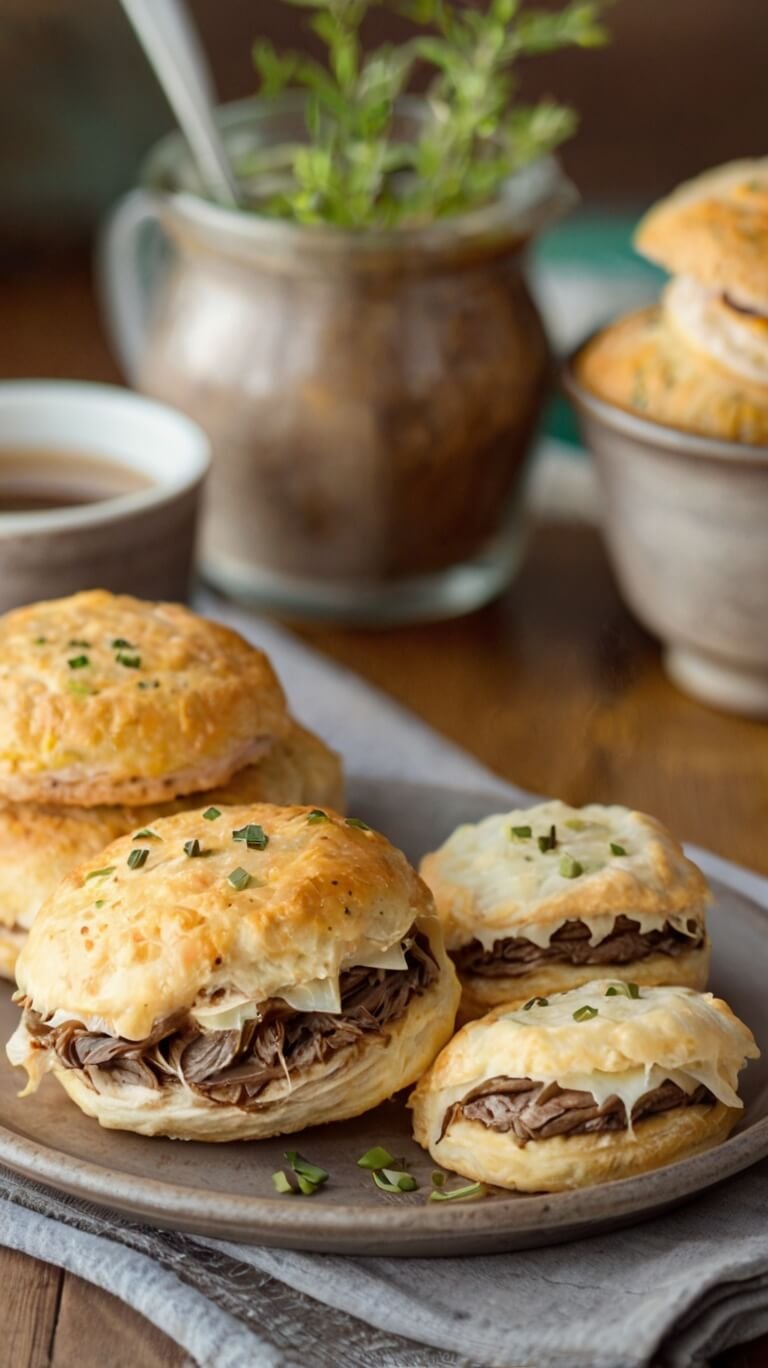 Baked French Dip Biscuits 