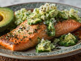 Baked Salmon Recipe With Avocado Cotija
