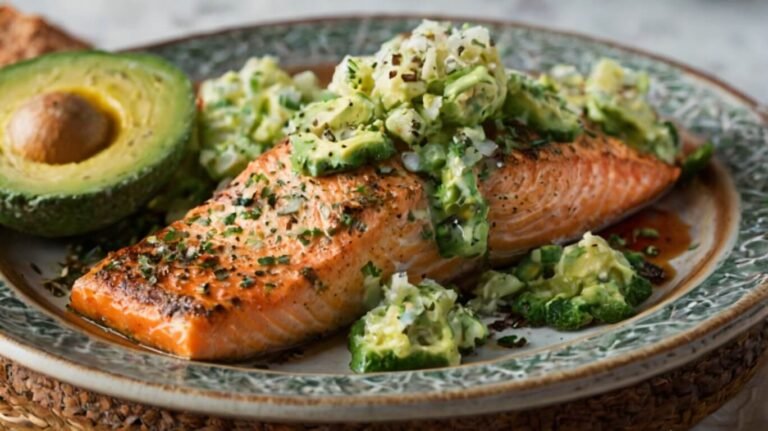 Baked Salmon Recipe With Avocado Cotija