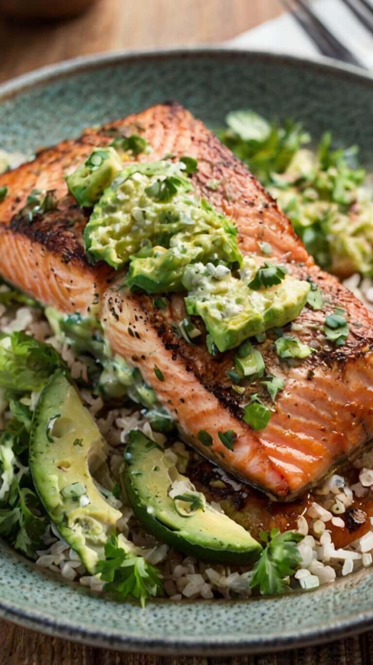 Baked Salmon Recipe With Avocado Cotija