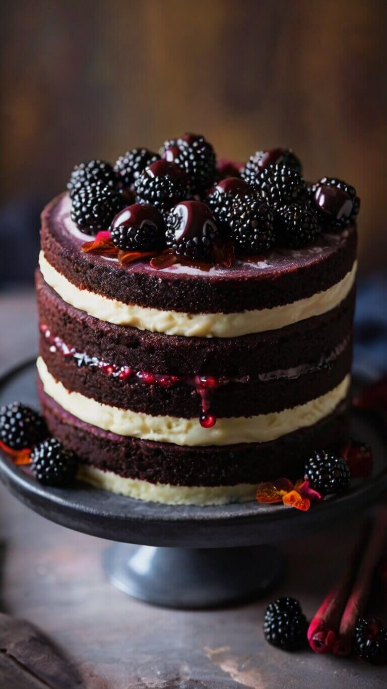 Blackberry Velvet Cake
