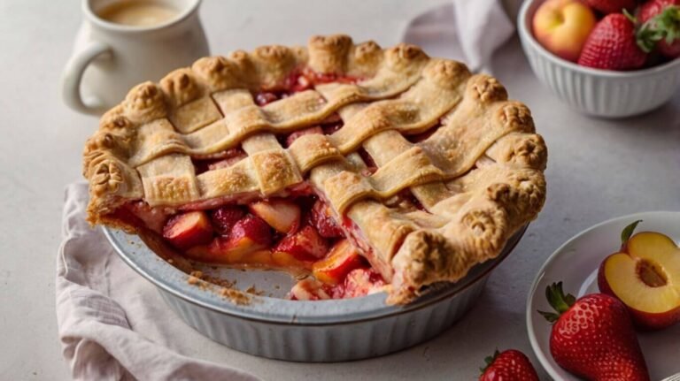 Brown Butter Strawberry Peach Pie Recipe