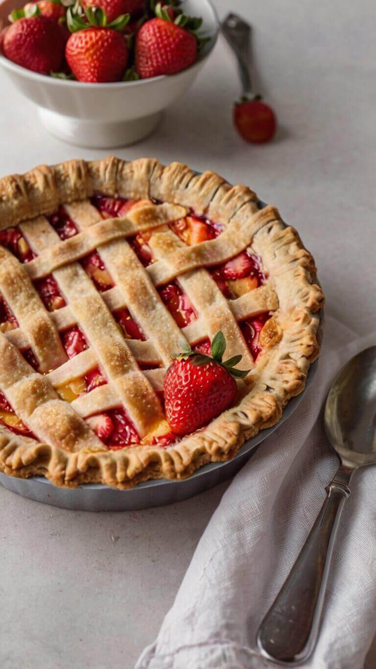 Brown Butter Strawberry Peach Pie