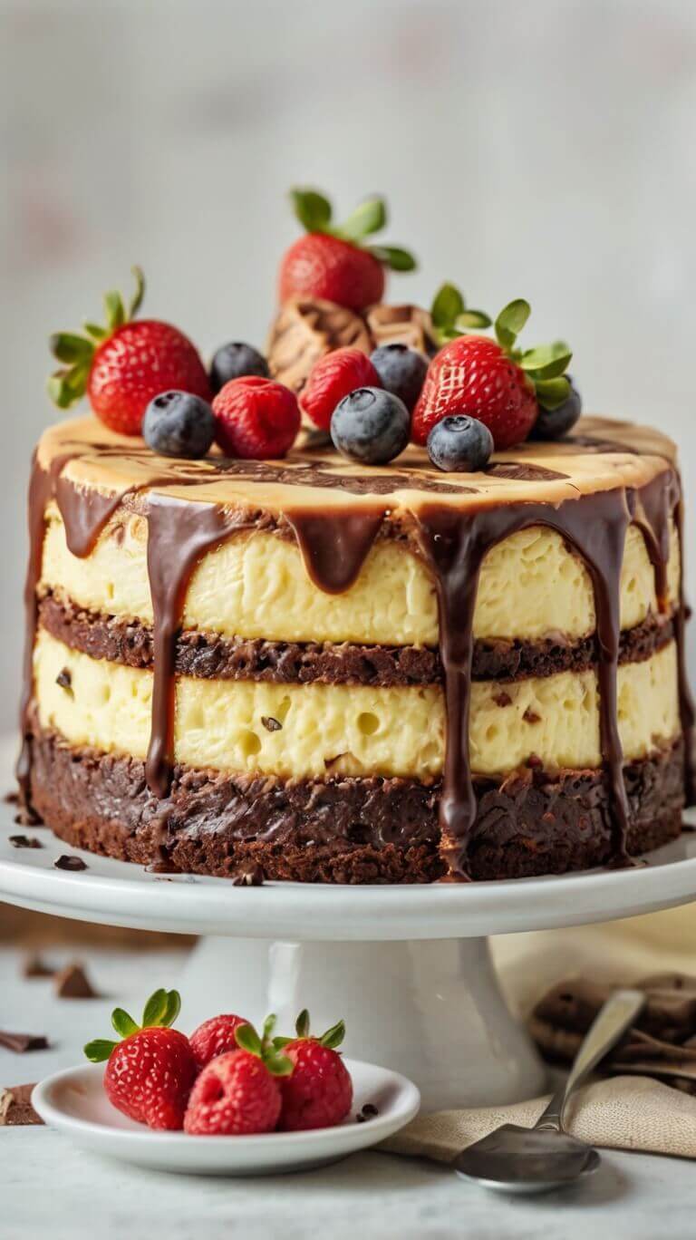 Brownie Cheesecake Birthday Cake