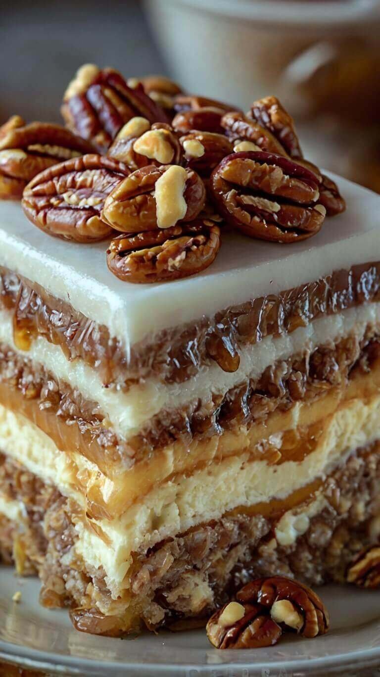 Butter Pecan Praline Poke Cake