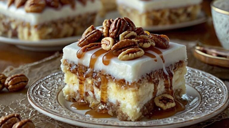 Butter Pecan Praline Poke Cake Recipe 