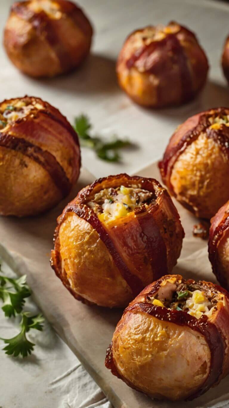 Cheddar Stuffed Bbq Bacon Bombs