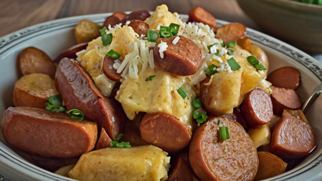 Crockpot Cheesy Potatoes And Kielbasa Recipe