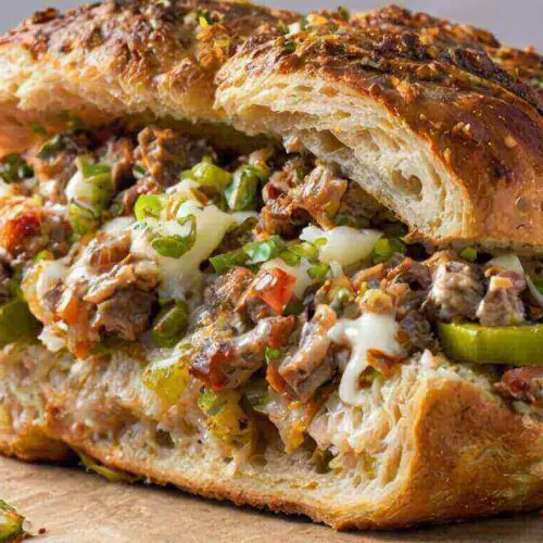 French Garlic Philly Cheesesteak Bread Recipe
