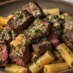 Garlic Butter Steak Tips With Cheesy Rigatoni Recipe