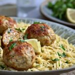 Greek Chicken Meatballs With Lemon Orzo Recipe
