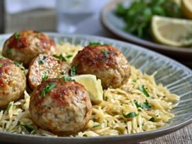 Greek Chicken Meatballs With Lemon Orzo Recipe