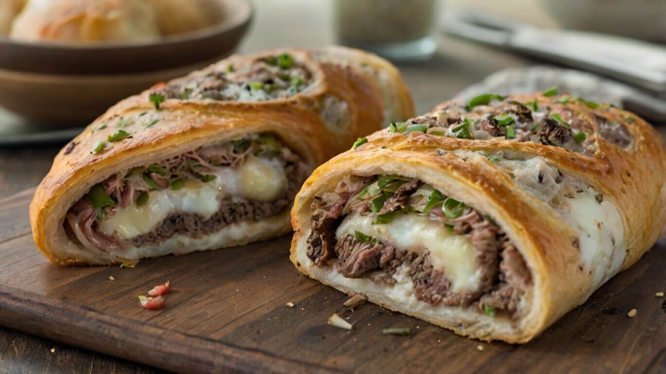 Mozzarella Cheese Steak Stromboli Recipe