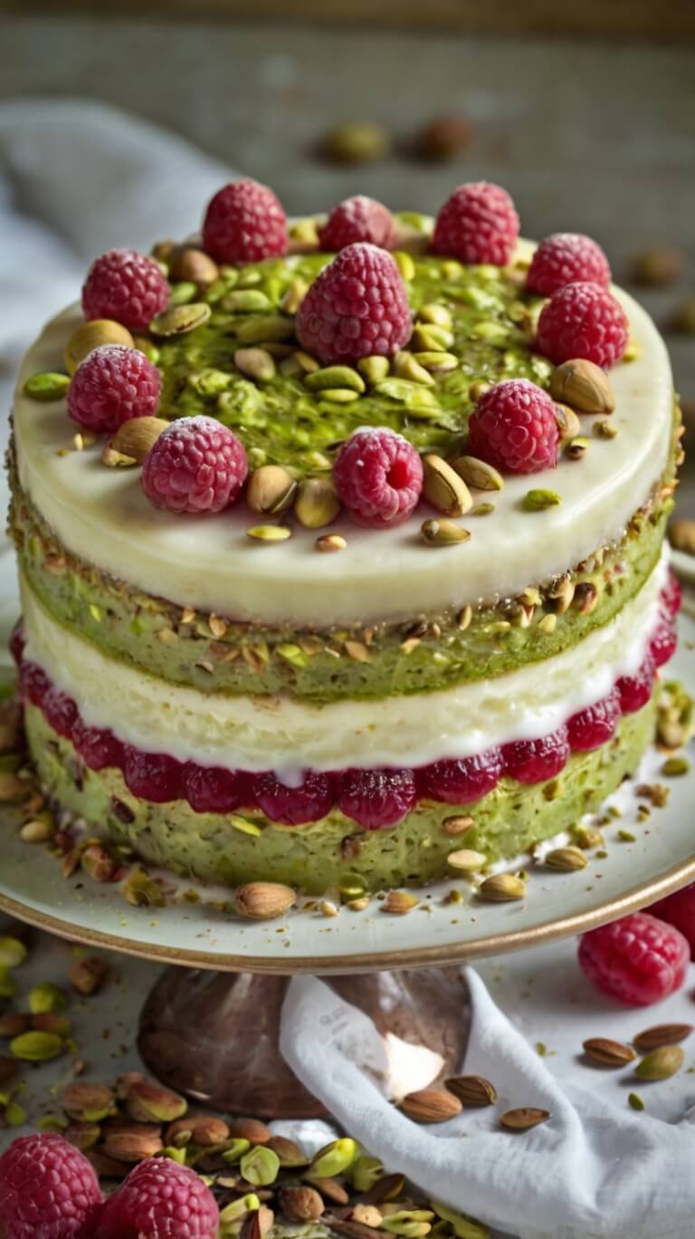 Pistachio Raspberry Dream Cake