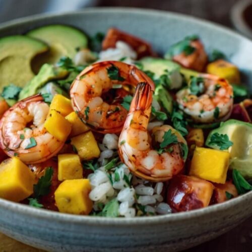 Shrimp And Avocado Bowls With Mango Salsa Recipe