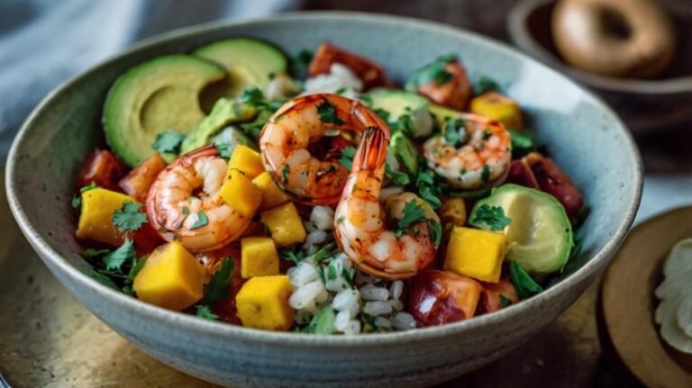Shrimp And Avocado Bowls With Mango Salsa Recipe
