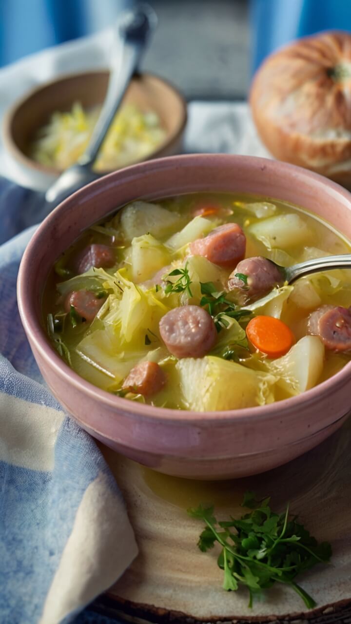 Cabbage Sausage Potato Soup 