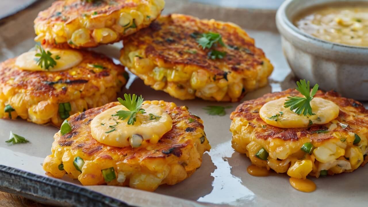 Cheesy Corn Fritters Recipe