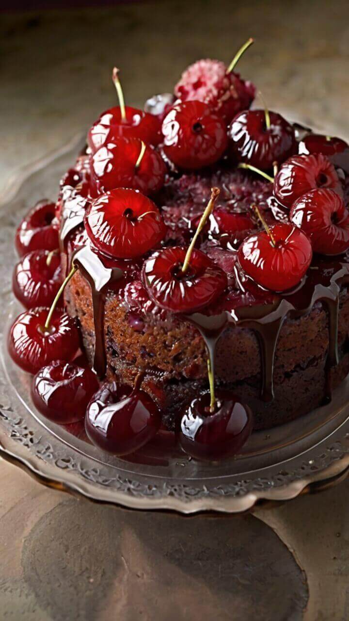 Chocolate Cherry Upside Down Cake