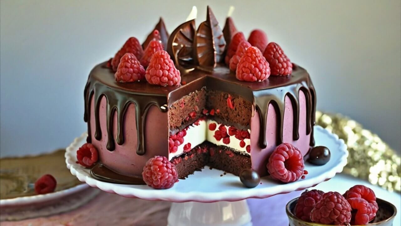 Chocolate Raspberry Drip Cake Recipe