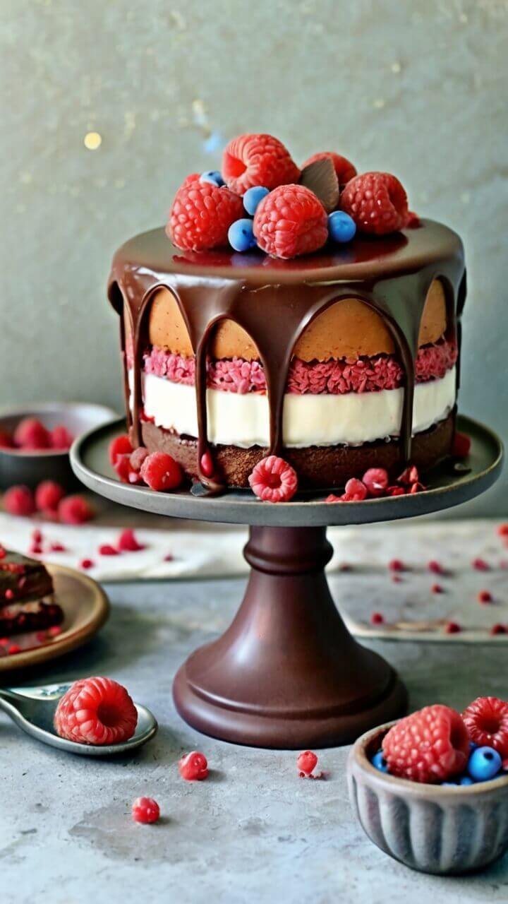 Chocolate Raspberry Drip Cake