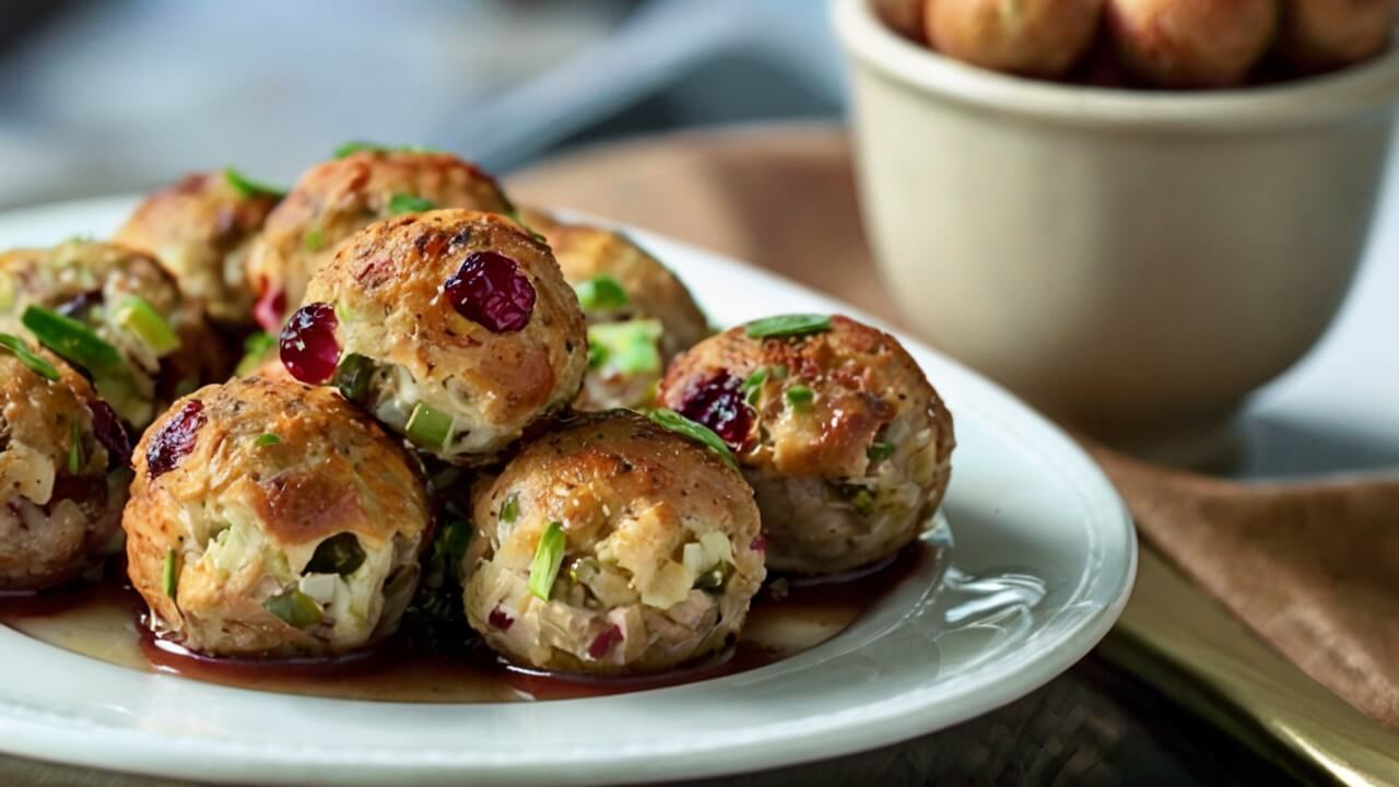 Cranberry Turkey Stuffing Balls Recipe