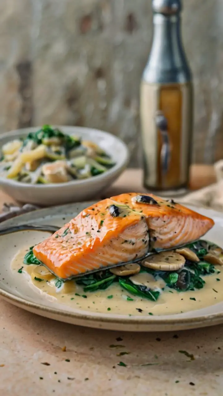 Creamy Salmon Florentine 