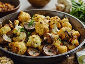 Garlic Cauliflower Mushroom Skillet Recipe