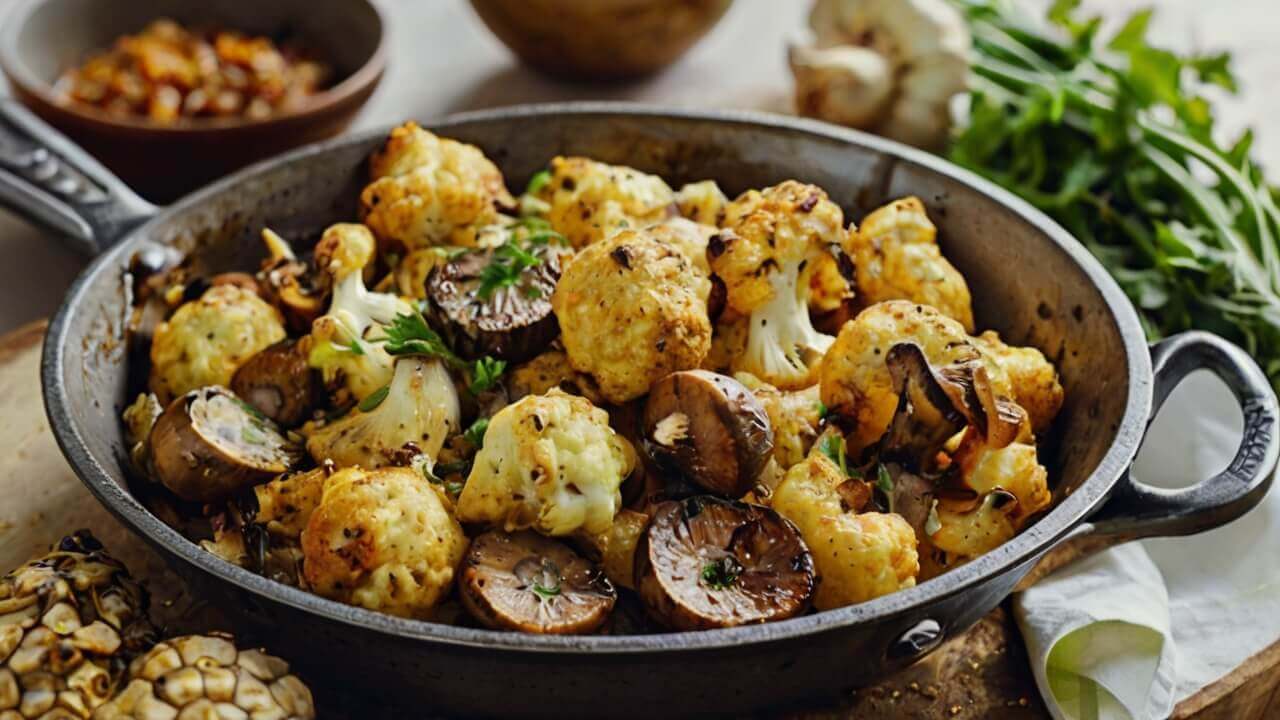 Garlic Cauliflower Mushroom Skillet Recipe