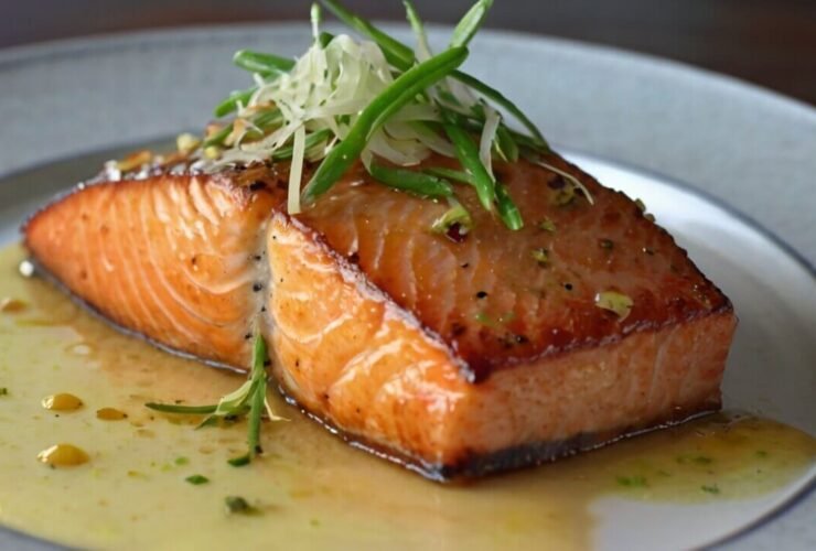 Salmon with Garlic Lemon Butter Sauce Recipe