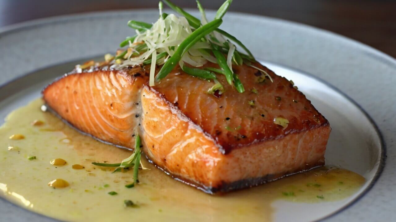 Salmon with Garlic Lemon Butter Sauce Recipe