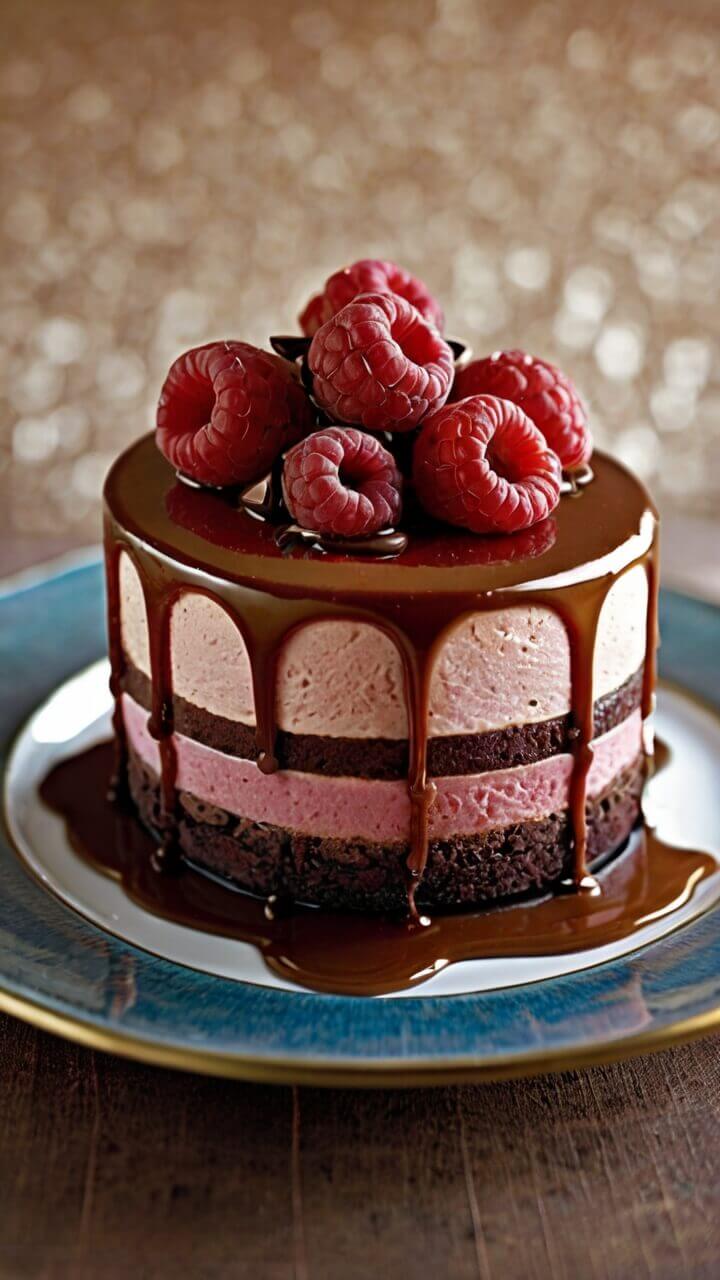 Raspberry Chocolate Mousse Cake