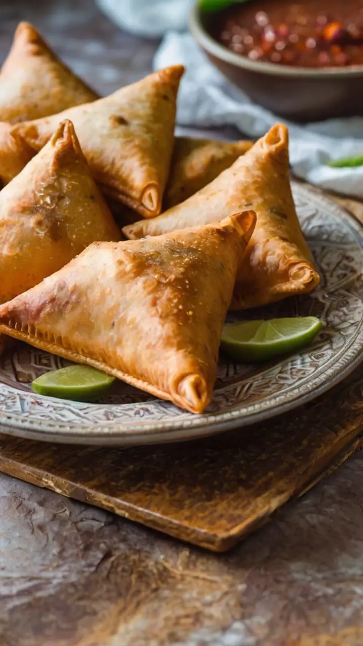 Spicy Ground Beef Samosas 