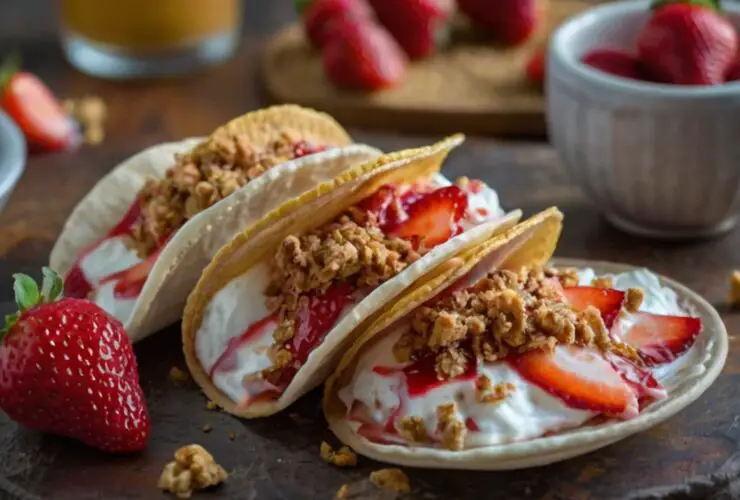 Strawberry Crunch Cheesecake Tacos Recipe