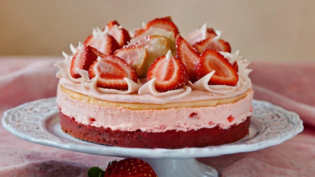 Strawberry Red Velvet Cheesecake Recipe
