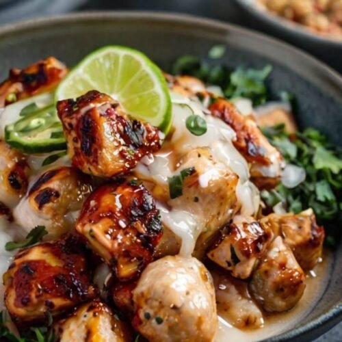 Sweet Chili Chicken Bowl with Coconut Lime Drizzle