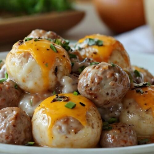 Tater Tot Sausage Breakfast Bowl with Gravy Recipe