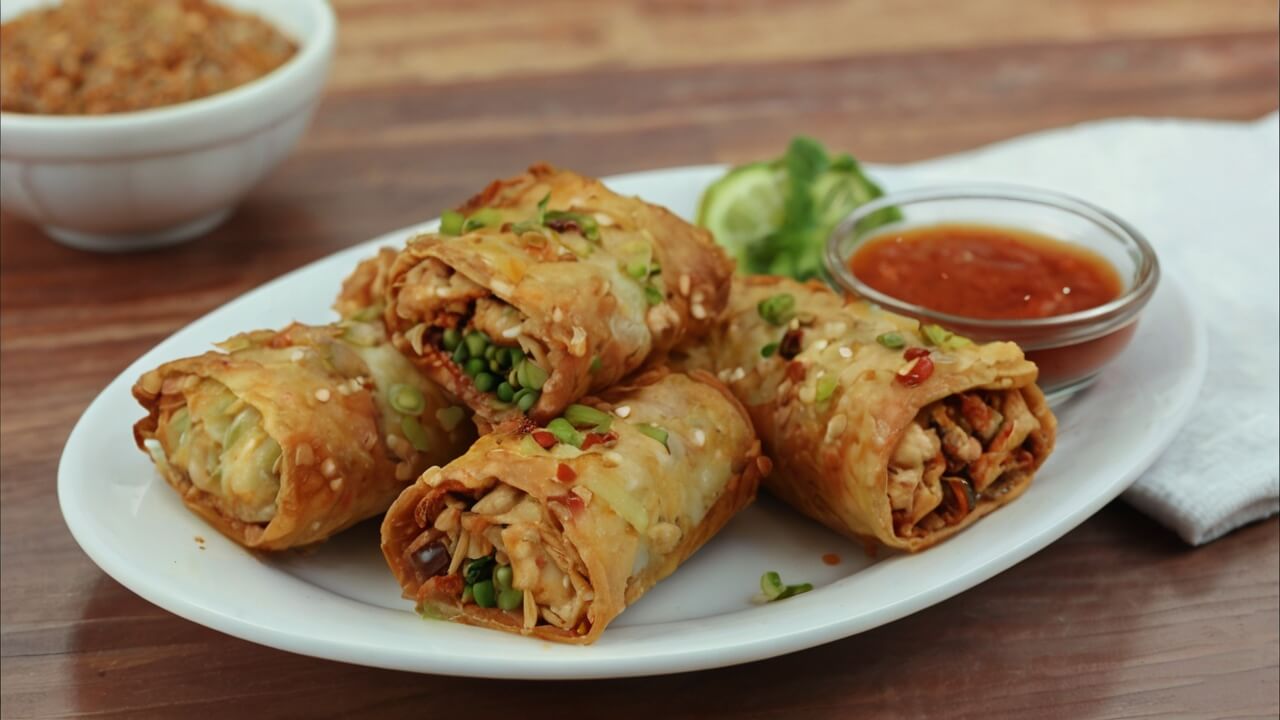 Voodoo Egg Rolls with Spicy Chicken Recipe