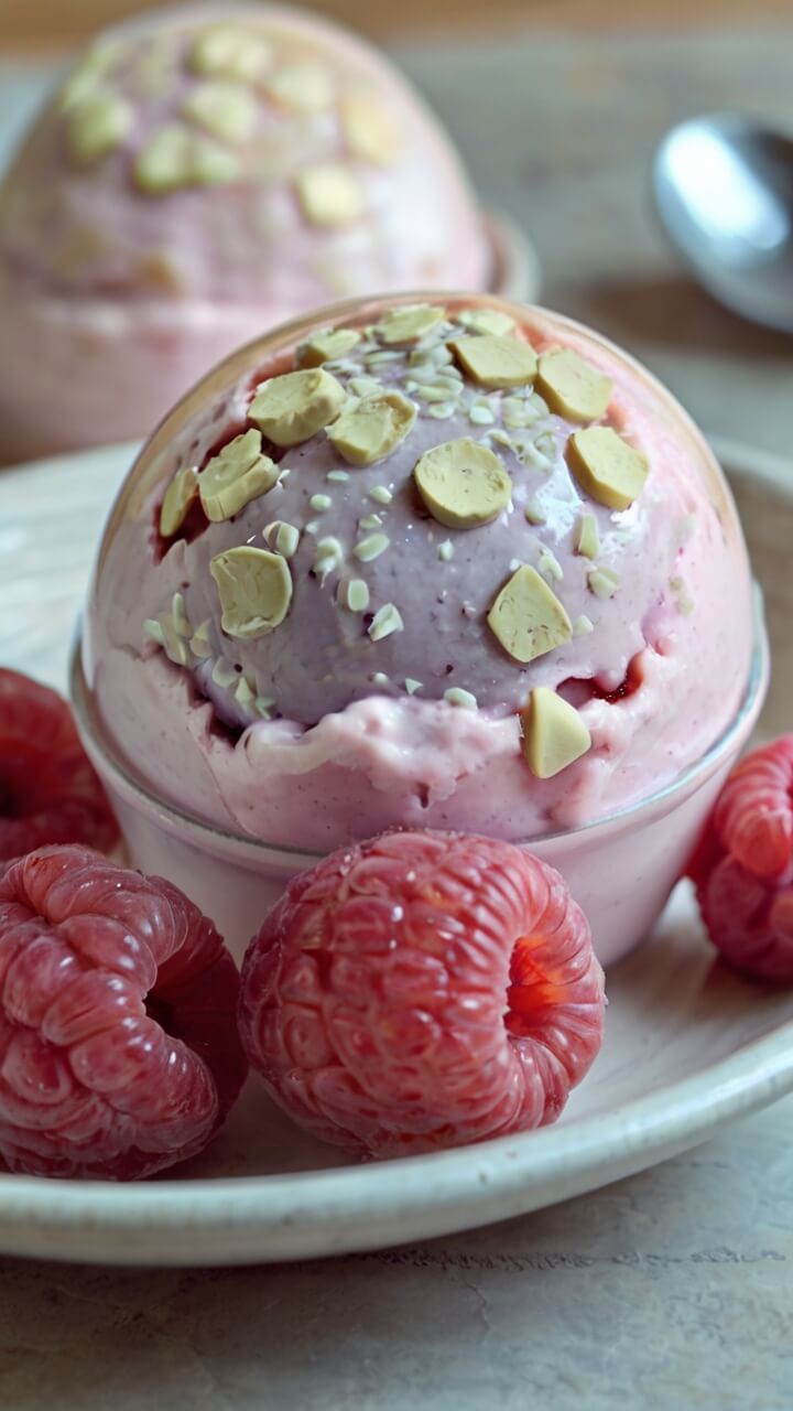 White Chocolate Raspberry Protein Ice Cream