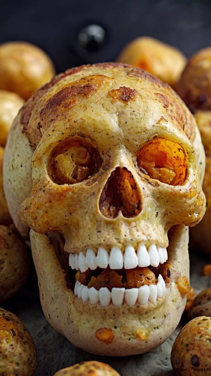 Spooky Halloween Skull Potatoes