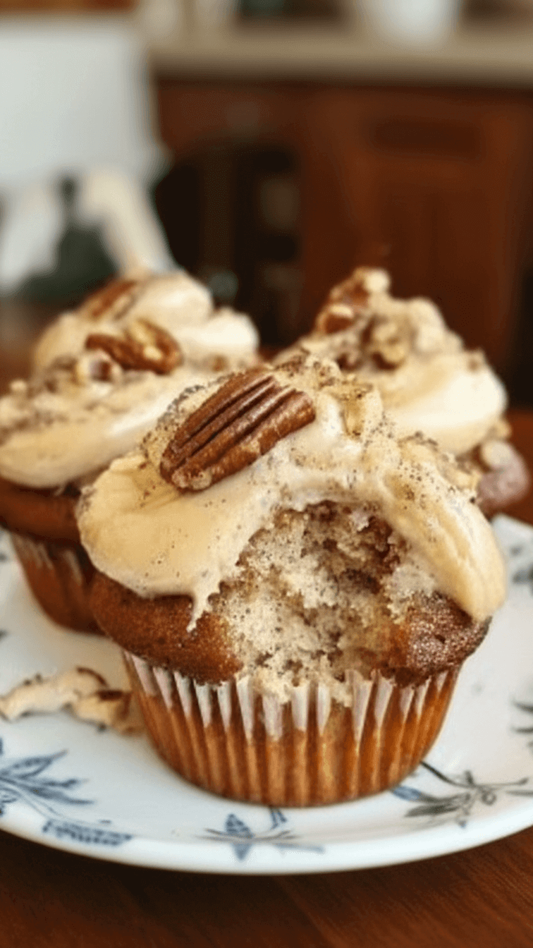 Banana Cinnamon Pecan Cupcakes 