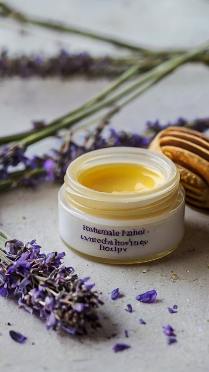 Homemade Honey Lavender Lip Balm